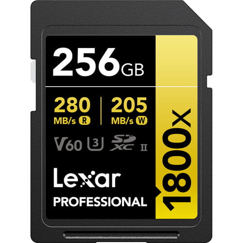 Karta pamięci Lexar SDXC Gold 1800x 256GB (R280/W205)